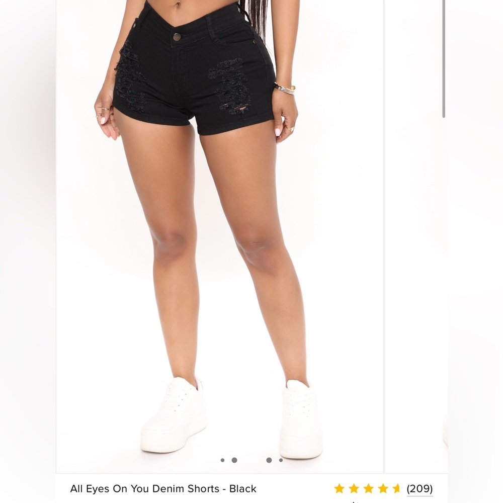 Fashion Nova Black Distressed Denim Shorts
